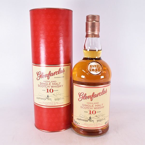 1円～★グレンファークラス 10年 ＊箱付 700ml 40% スペイサイド GLENFARCLAS C310205の画像1