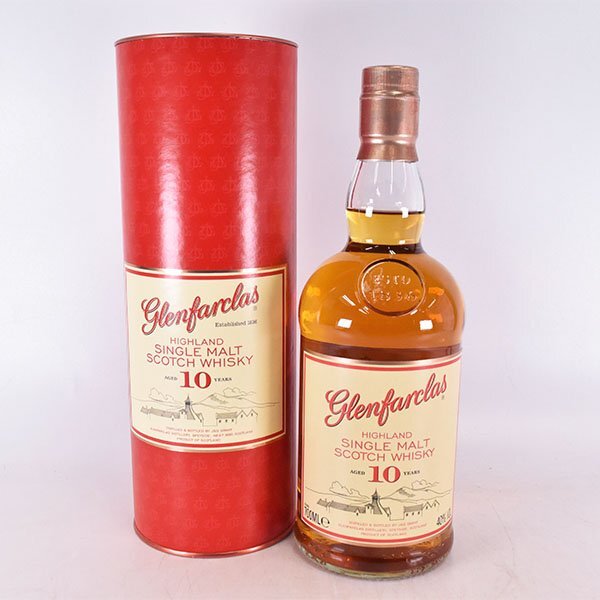 1円～★グレンファークラス 10年 ＊箱付 700ml 40% スペイサイド GLENFARCLAS C310215の画像1