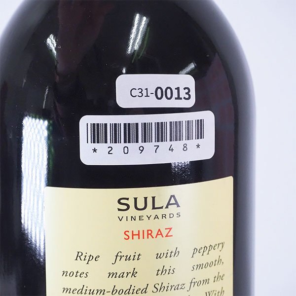 ★スラ ヴィンヤーズ シラーズ 2022年 赤 750ml 13.5% インド SULA VINEYARDS C310013の画像8