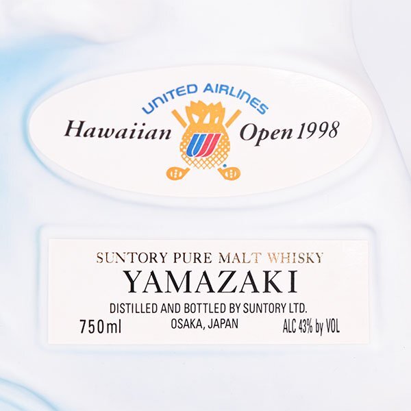 1円～★大阪府内発送限定★サントリー 山崎 ハワイアン オープン 1998 陶器ボトル ※ 750ml/1,288g 43% ウイスキー SUNTORY C310495の画像2