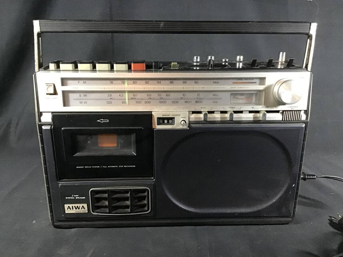  AIWA アイワ TPR-150 ラジカセ カセット ラジオレコーダー ジャンク　通電確認のみ　当時物_画像9