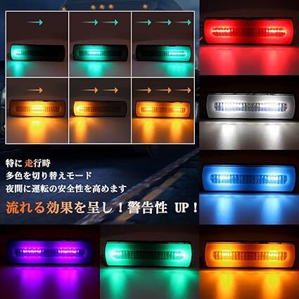 トラック用 10V-30V テールランプ LED ハザードランプ シーケンシャル 警告灯 汎用 2個セット_画像2