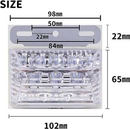 トラック用 マーカーランプ サイド マーカー 角型 虹色 10個 LED 24V 四角型 マーカーステー セット (カラフル)_画像5