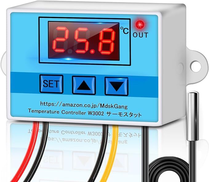 温度コントローラー デジタルLEDサーモスタット AC110V温度調節器 -50℃〜110℃加熱冷却制御スイッチリレー 4種類の機能設定 変圧器内蔵の画像1