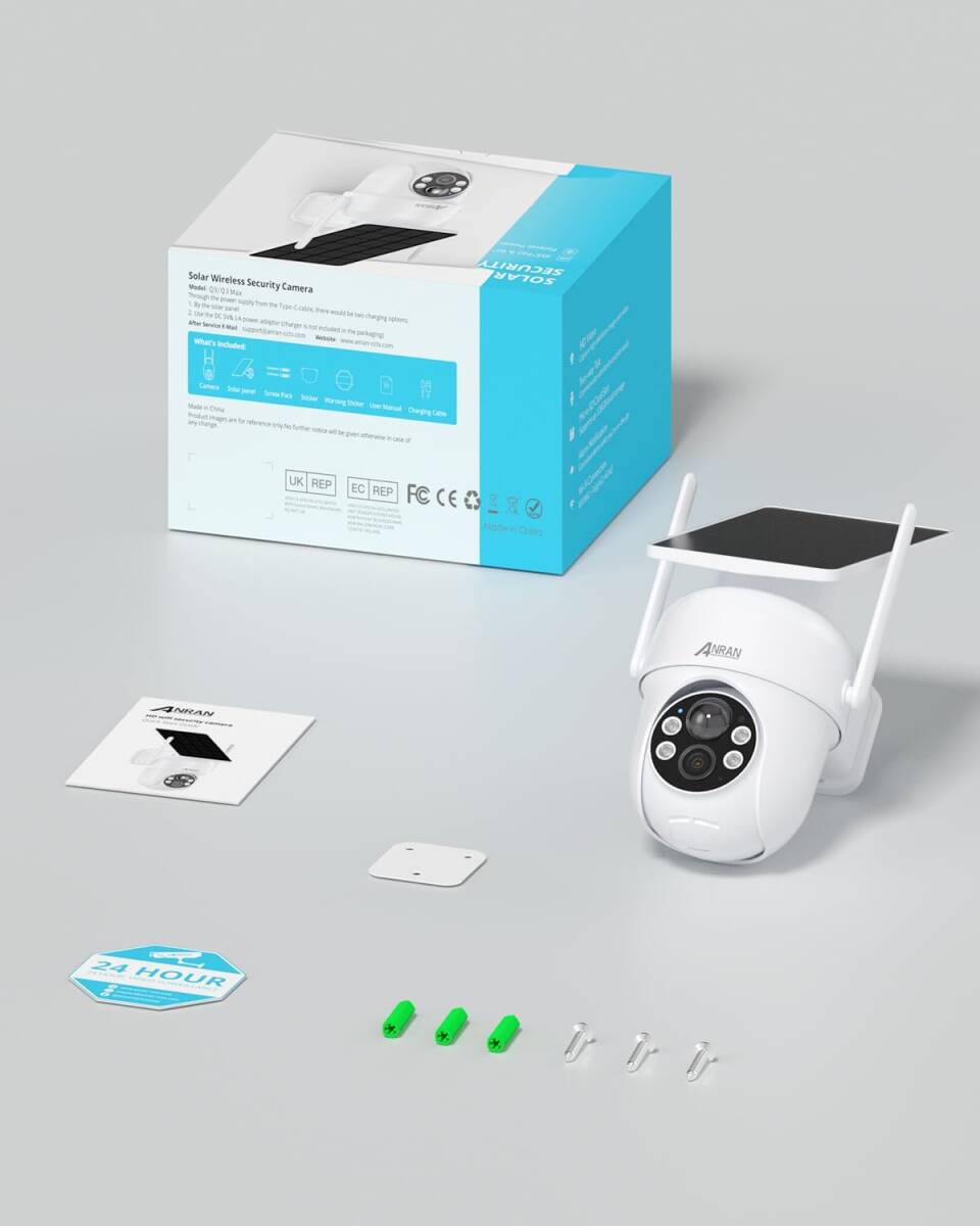 防犯カメラ 屋外 ソーラー 電源不要 500万画素 5DBiWiFi強化 360 防犯カメラ 屋外 ソーラー 電源不要 500万画素 5DBiWiFi強化 360
