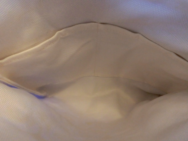 ｈ ハンドメイド １１号帆布 長財布も入る サコッシュ 厚地 ショルダーバッグ 麻綿 紫陽花の画像7