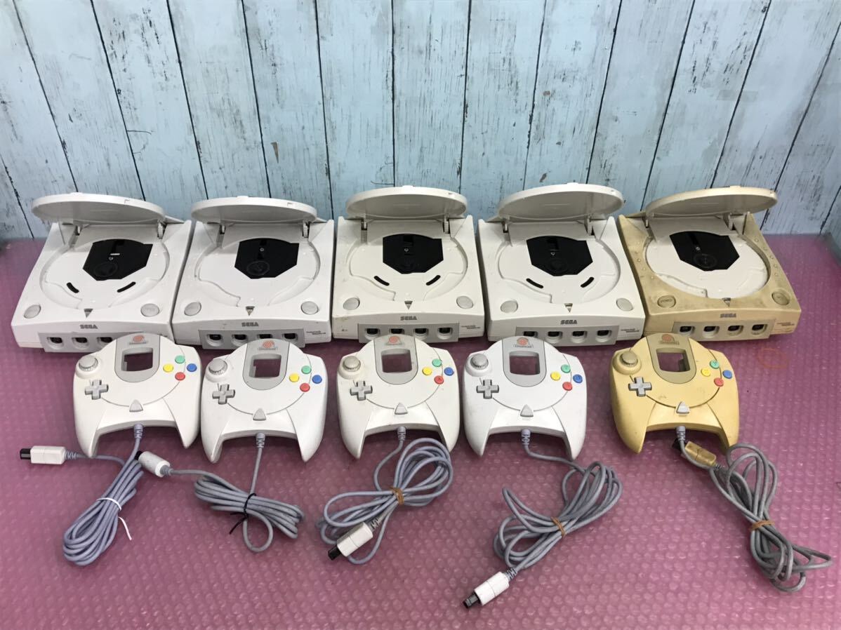 SEGA Dreamcast HKT-3000 /HKT-7700 コントローラー　本体5点/コントローラ 5点　計10点まとめ　動作未確認　中古現状品　(140s)_画像2