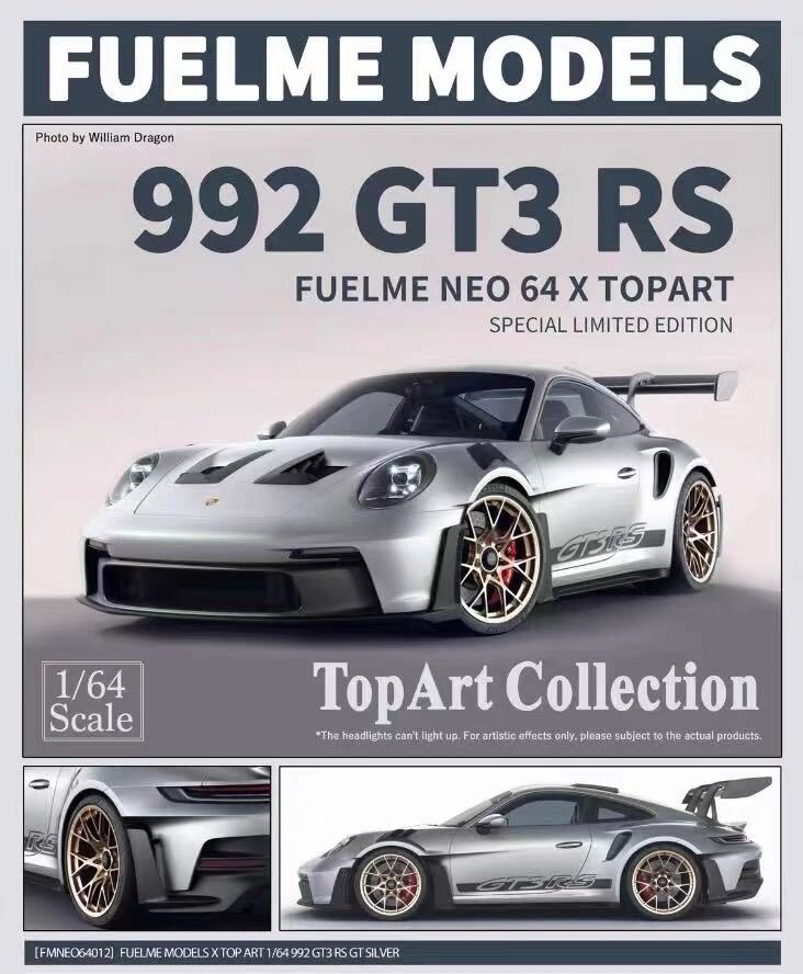 1/64 FuelMe TOPART ポルシェ 992 GT3 RS シルバーの画像7