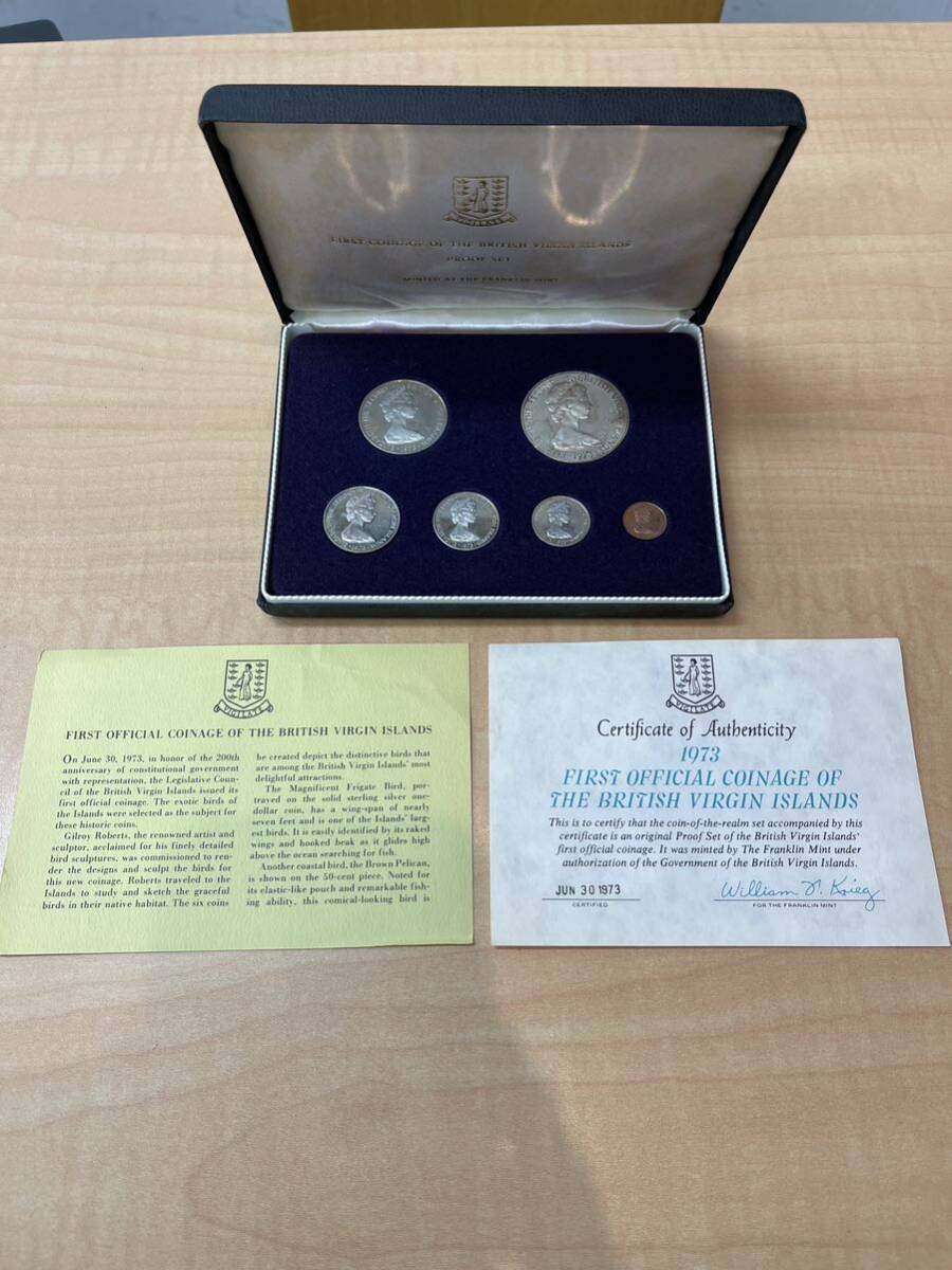 プルーフコインセット 1973年 BRITISH VIRGIN ISLANDS PROOF SET フランクリンミント 銀貨 メダル 現状品_画像2