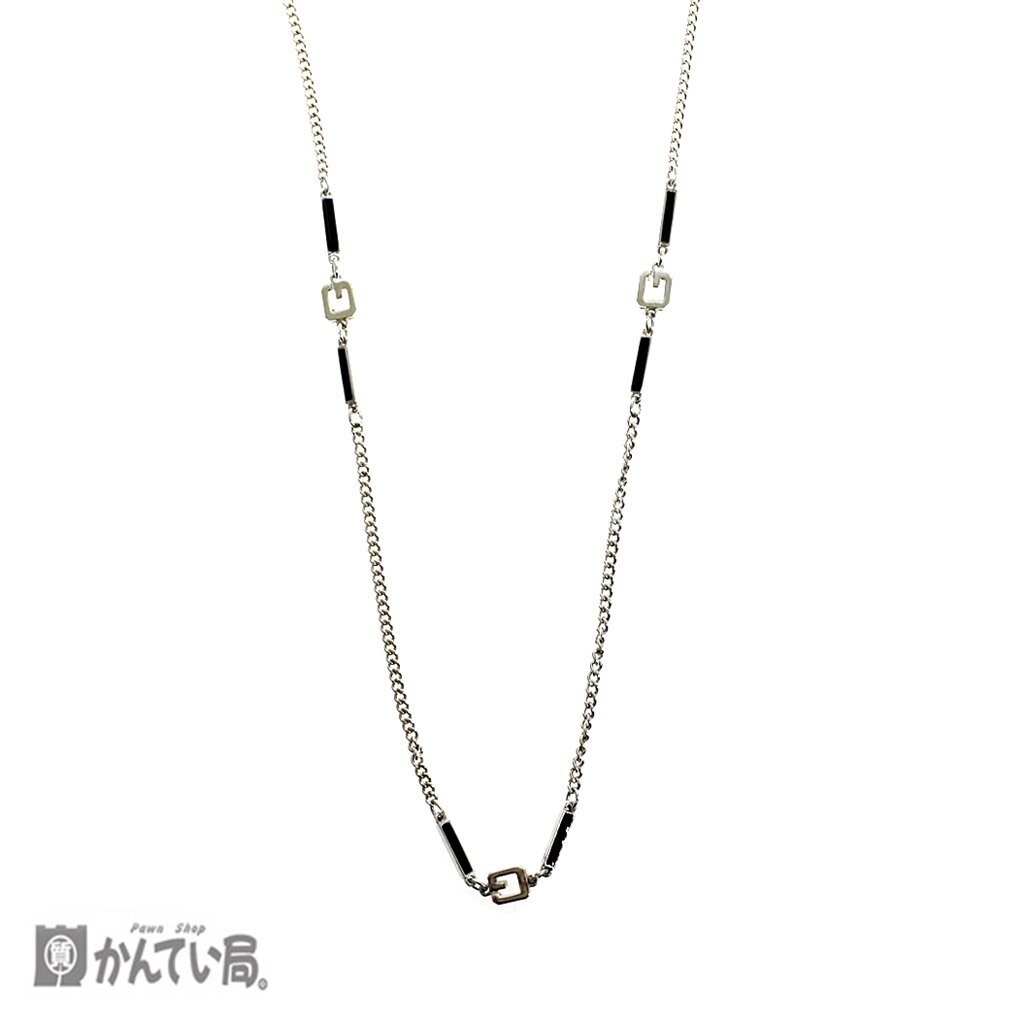 GIVENCHY ジバンシー Gロゴ シルバーカラー ロング ネックレス レディース アクセサリー 全長：約72ｃｍ クリックポスト発送_GIVENCHY　Gロゴ　ネックレス