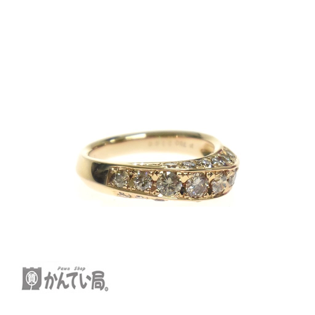 極美品 K18 ダイヤモンドリング 指輪 ダイヤ リングサイズ #13 ダイヤ 1.00ct キラキラ 上品 曲線 カーブ ゴールド 13号_K18 ダイヤモンドリング 指輪