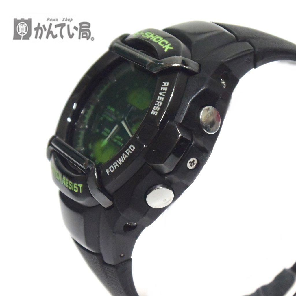 CASIO G-SHOCK F-550FB アナデジ カラーダイヤル グリーンカラー×ブラック 稼働品 腕時計 カシオ ジーショック メンズ腕時計 本体のみの画像2