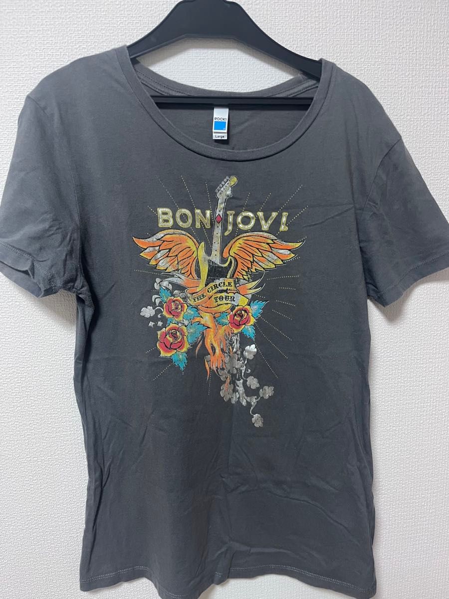 【BON JOVIボンジョビ】THE CIRCLEツアーTシャツ　レディースLサイズ　バンドTシャツ