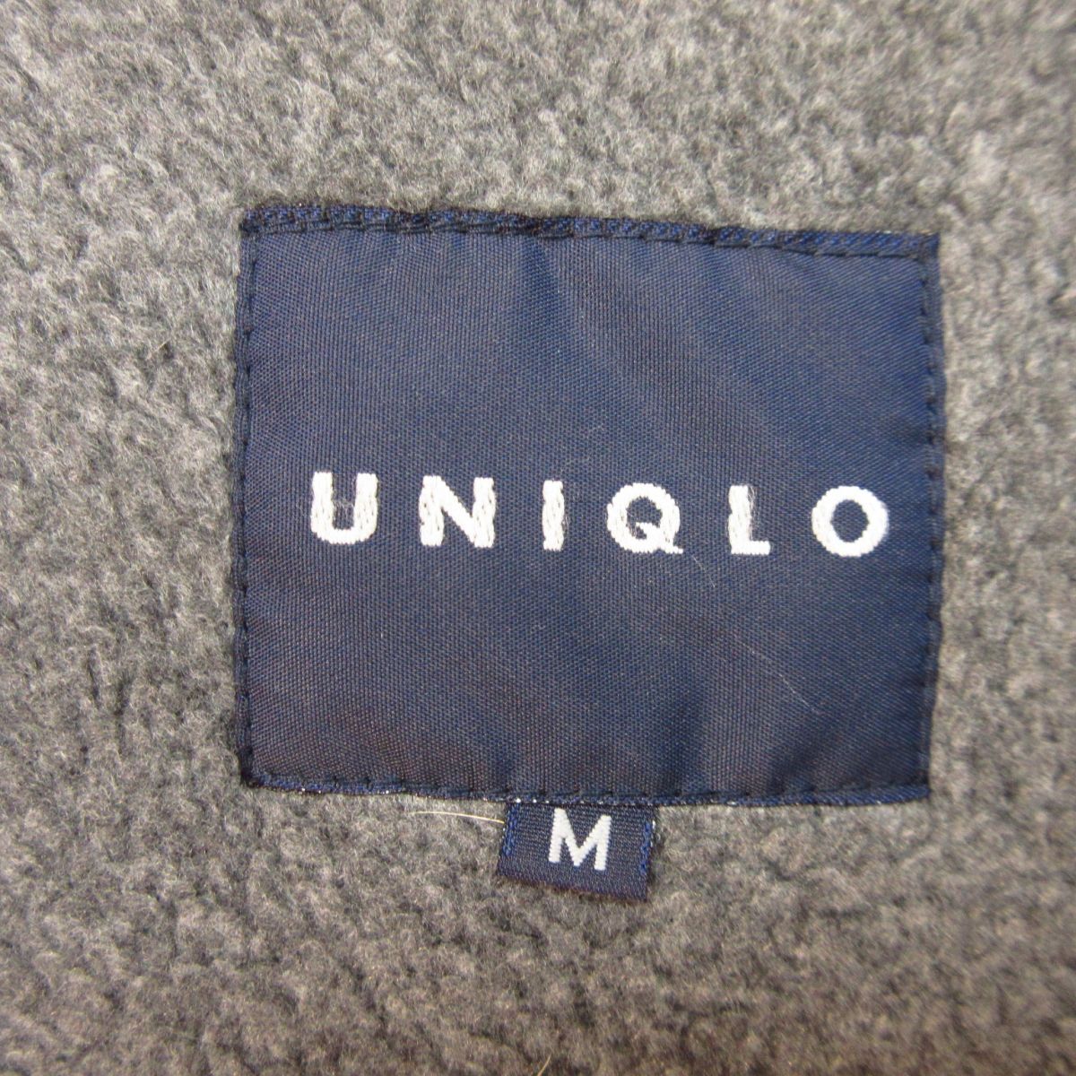 ◎90s！使用少なめ！OLD UNIQLO ユニクロ◆ナイロンベスト フード 裏フリース 古着 ヴィンテージ◆メンズ グレー系 Mサイズ◆A4304_画像7