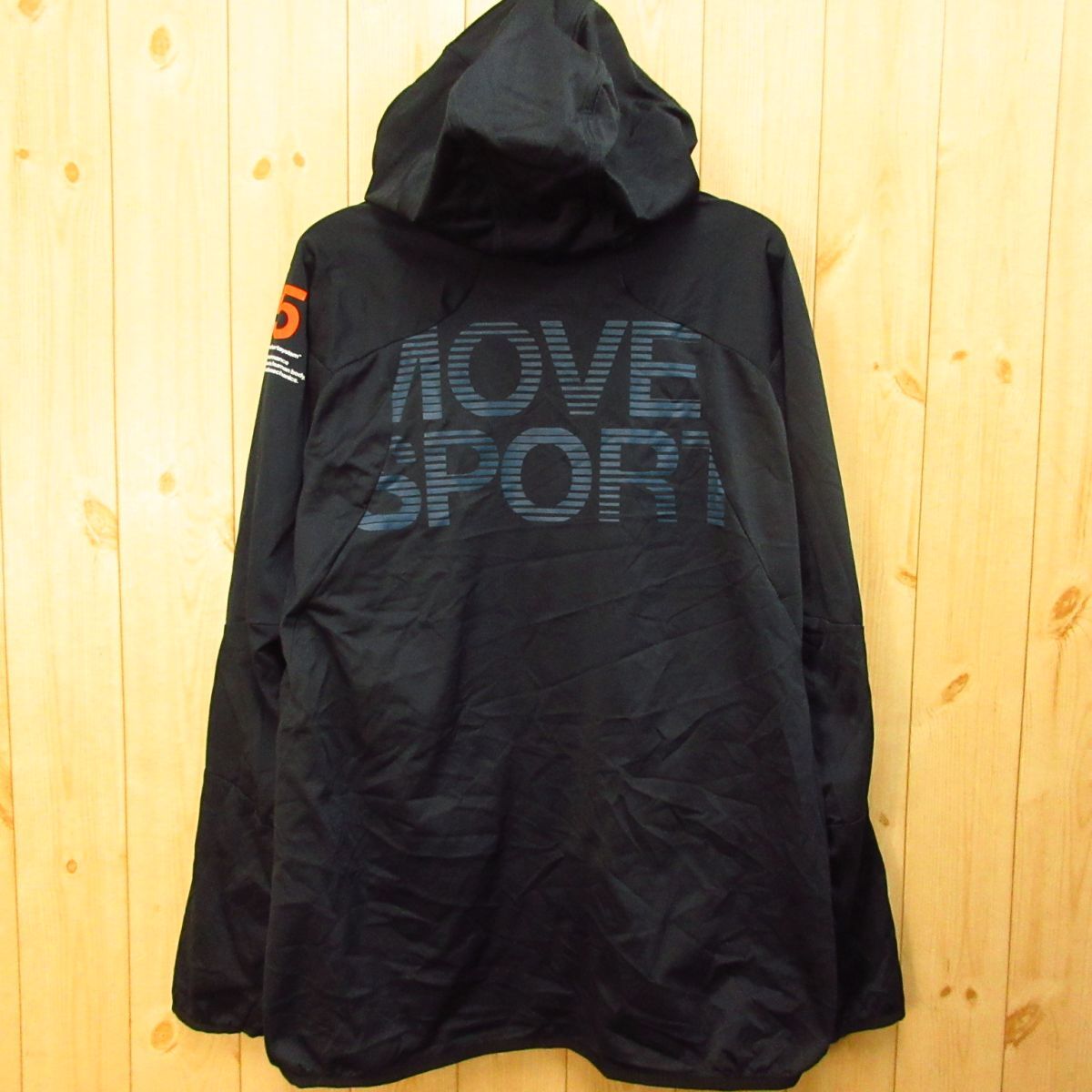 ◎美品！DESCENTE MOVE SPORTS デサント ムーブスポーツ◆ストレッチ ジャケット パーカー フード◆メンズ 紺 Mサイズ◆A4250_画像1