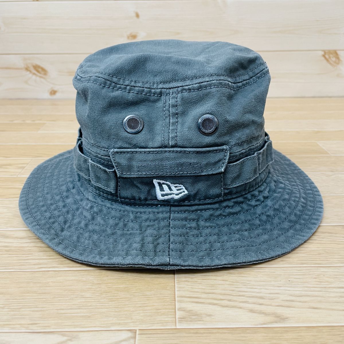 ◎美品！NEW ERA ニューエラ◆ミリタリーハット 帽子 キャップ ヴィンテージ加工◆メンズ オリーブ S-Mサイズ_画像2