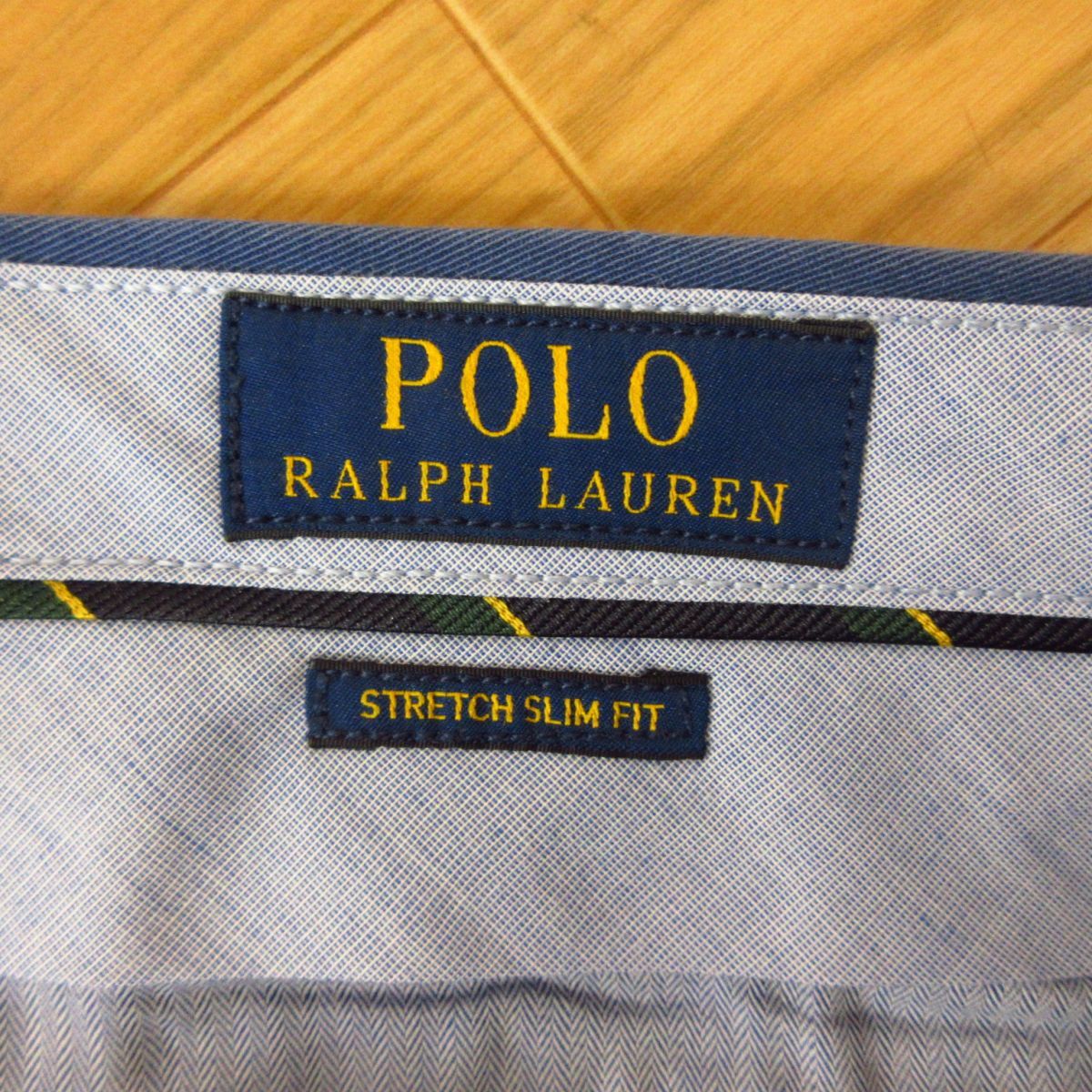 ◎使用少なめ！Polo Ralph Lauren ポロラルフローレン◆カラーパンツ スラックス ストレッチ スリム◆メンズ 青 30/30サイズ◆P4446_画像7