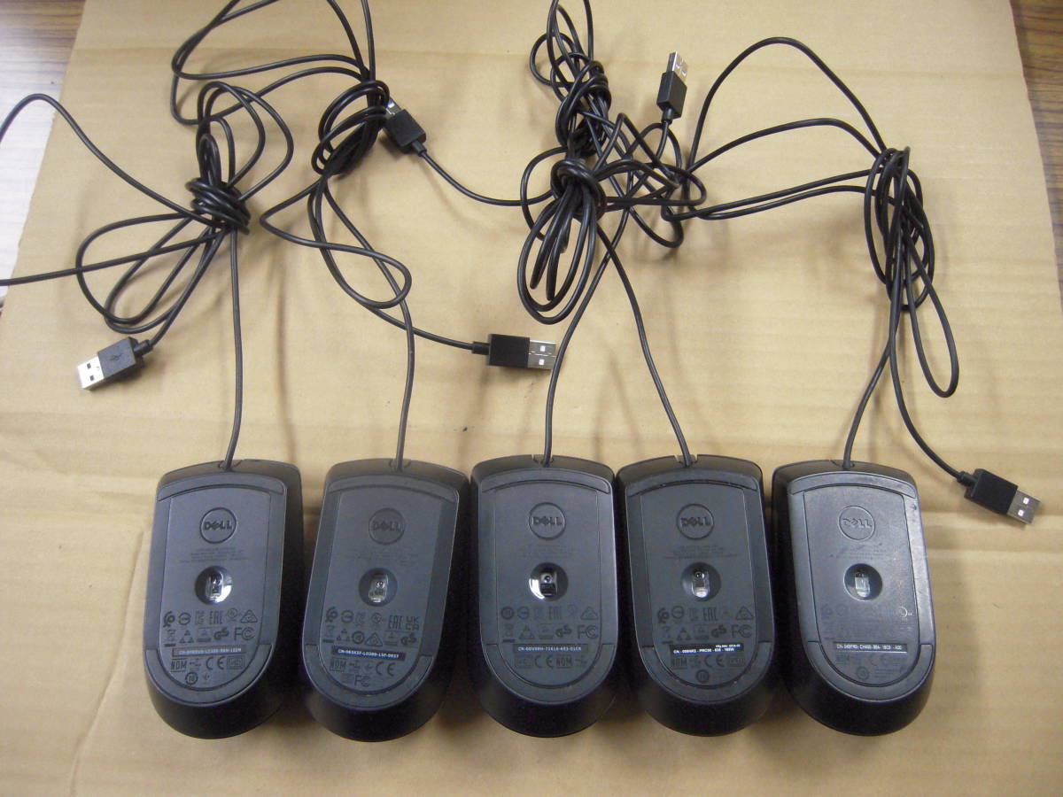 動作品　 DELL 　USB光学式マウス　 MS116 　5個セット　　（7）_画像2