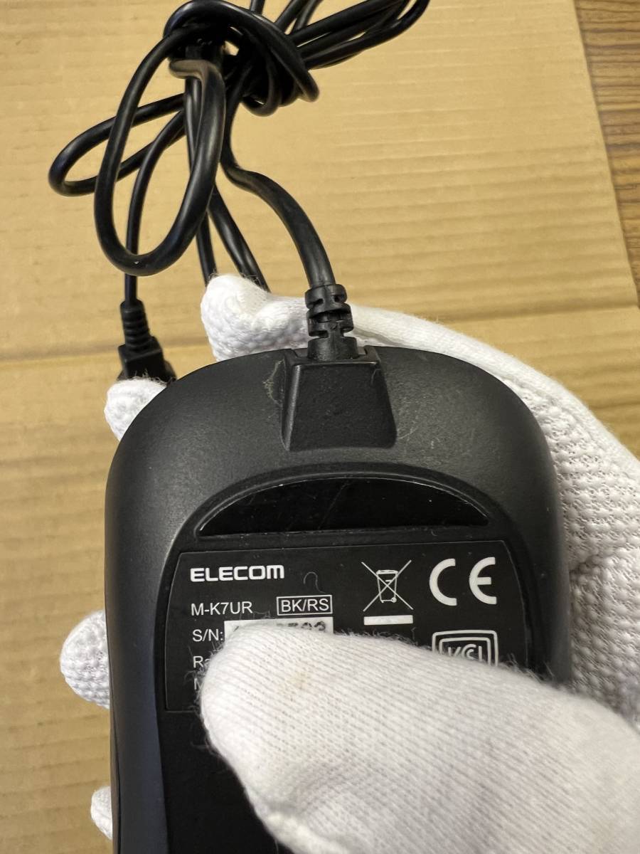  operation goods ELECOM wire optical mouse 3 button red color LED M-K7UR BK/RS