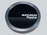 【メーカー取り寄せ】ADVAN Racing センターキャップ FULL FLAT グロスブラック 直径:73ミリ 4個セット_画像1