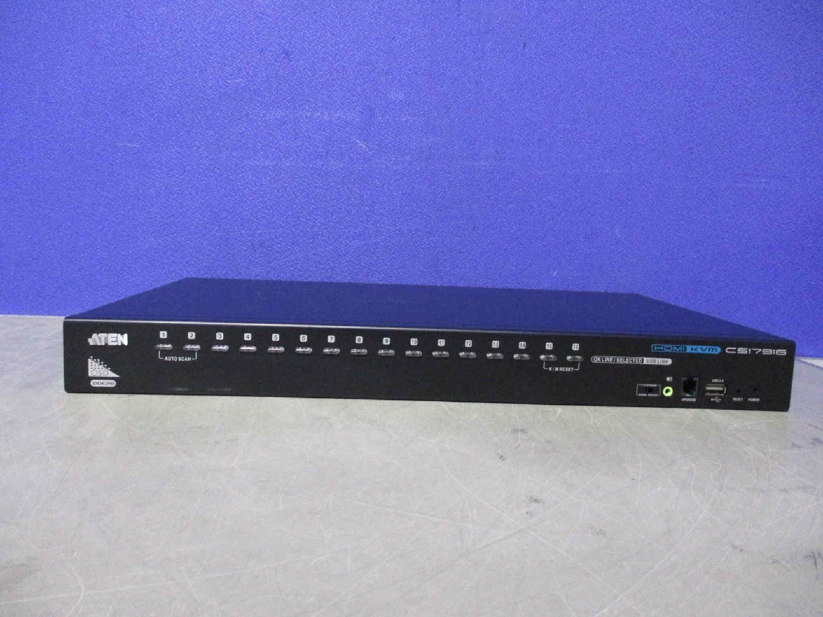 新古 ATEN INTERNATIONAL 16-PORT USB HDMI KVM SWITCH CS17916 通電OK (FACR60202C014)_画像4