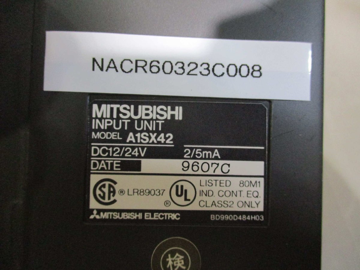 中古 MITSUBISHI INPUT UNIT A1SX42 4個 (NACR60323C008)_画像2