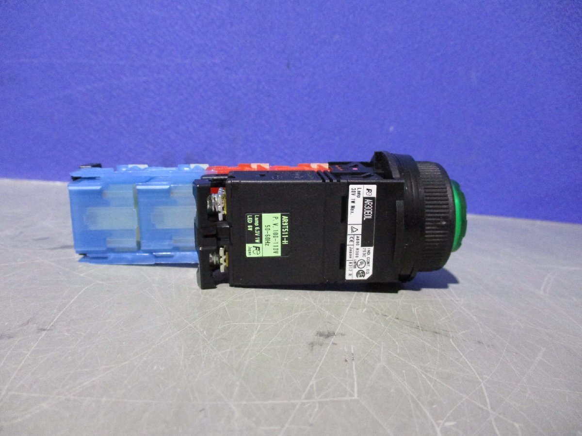 新古FUJI Illuminated Push Button Switch (LED) Φ30 mm Diameter, AR30E0L-22H3G 2SET(NAAR60321C123)_画像5