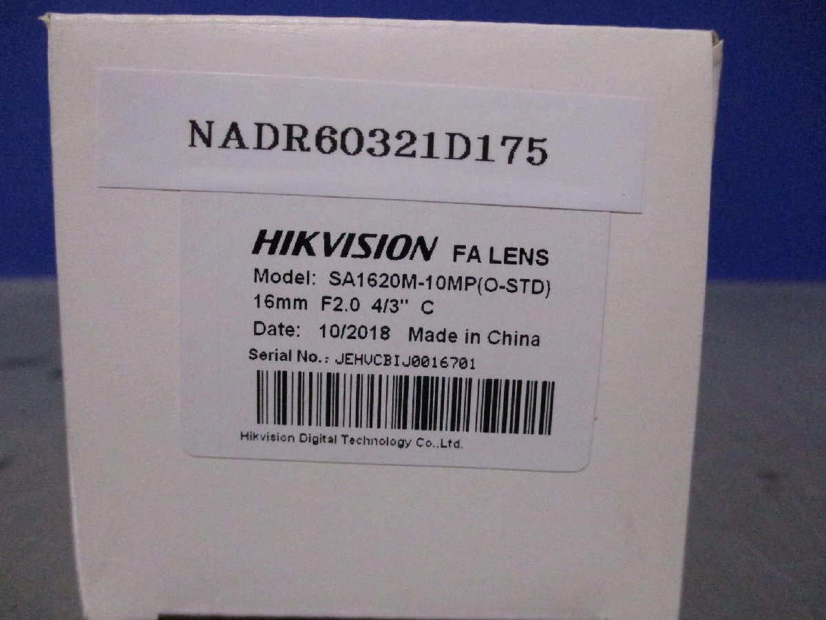 新古Hikrobot Industrial Lens SA1620M-10MP 16mm 10MP FA Lens(NADR60321D175)_画像2
