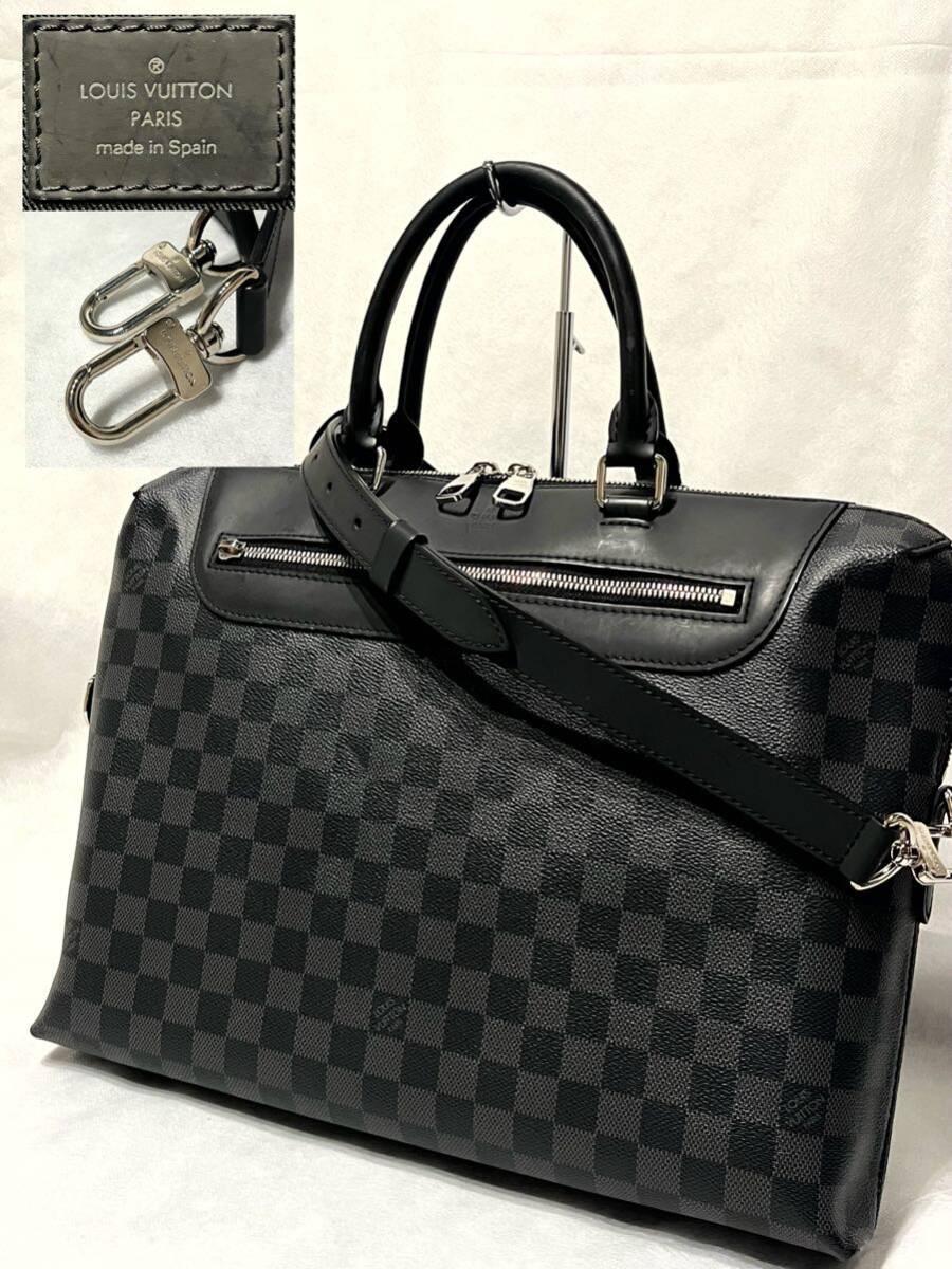 LOUIS VUITTON ルイヴィトン ダミエグラフィット ポルトドキュマンジュール PDJ NM ビジネス バッグ 黒2WAY A4可　メンズ_画像1