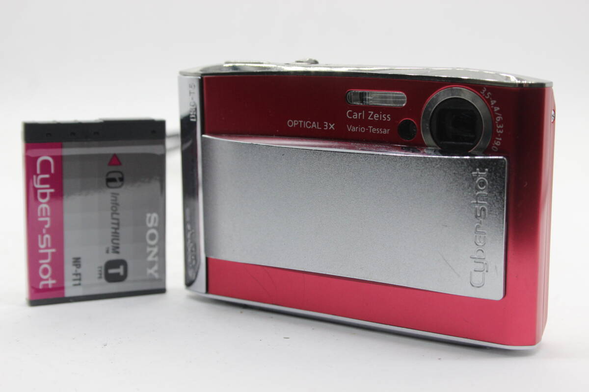【返品保証】 ソニー SONY Cyber-shot DSC-T5 レッド 3x バッテリー付き コンパクトデジタルカメラ s8123