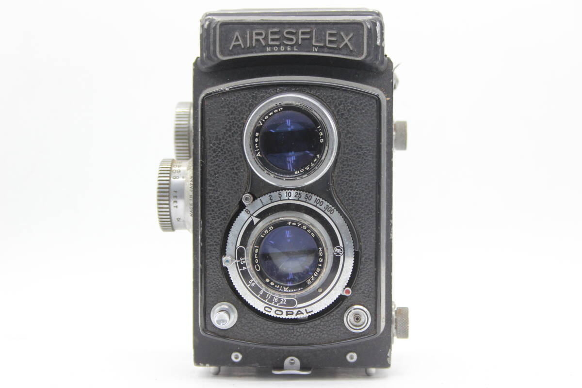 【返品保証】 Airesflex Model IV Coral 7.5cm F3.5 二眼カメラ s8711_画像2