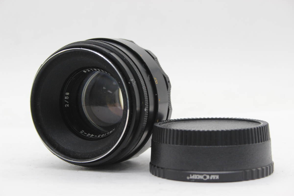 【返品保証】 HELIOS-44-2 58mm F2 M42-NIKアダプタ変換リング付き レンズ s8740