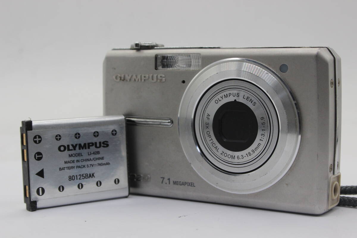 【返品保証】 オリンパス Olympus FE-220 AF 3x バッテリー付き コンパクトデジタルカメラ s8793