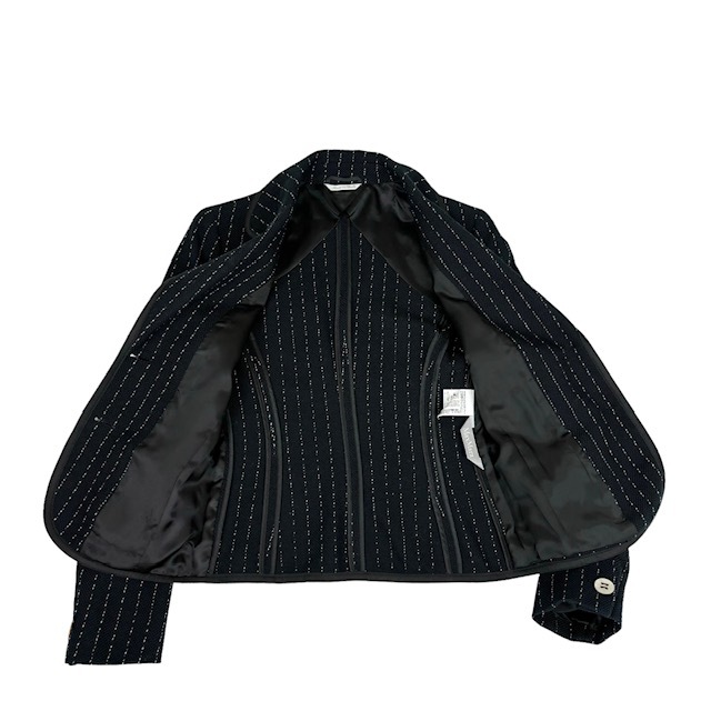  used Max Mara MAXMARA tailored jacket cotton black Italy made lady's stripe pattern lady's size 40