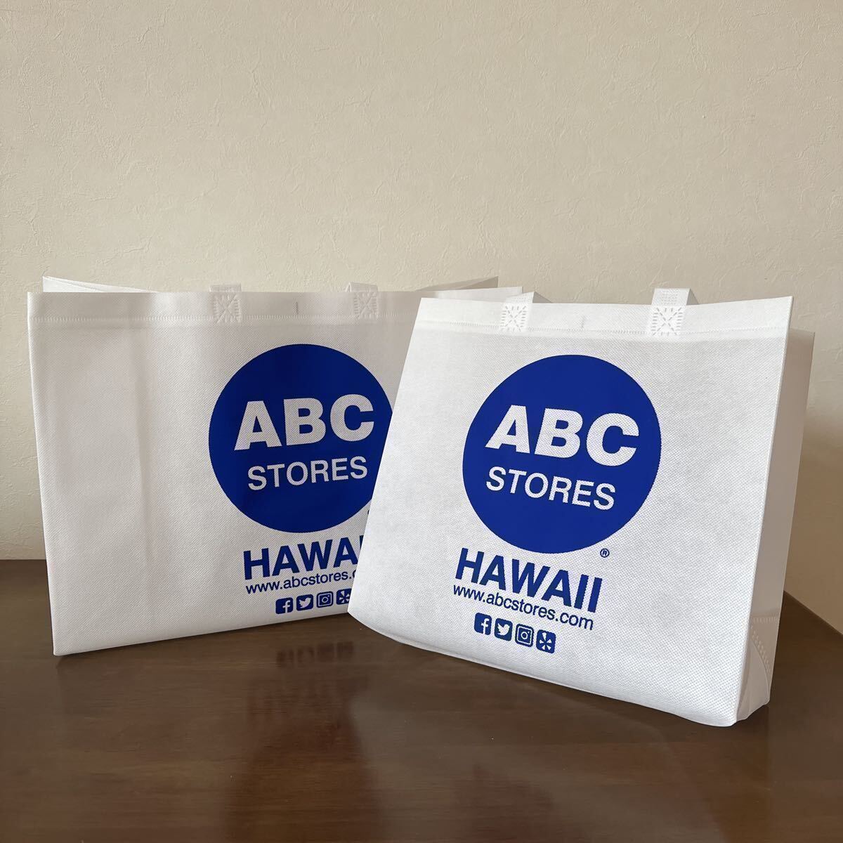HAWAII ABC STORES エコバッグ 大・小サイズ 2枚セット ABCストア オリジナル ショッパー トートバッグ ショッピングバッグ オシャレ 新品の画像9