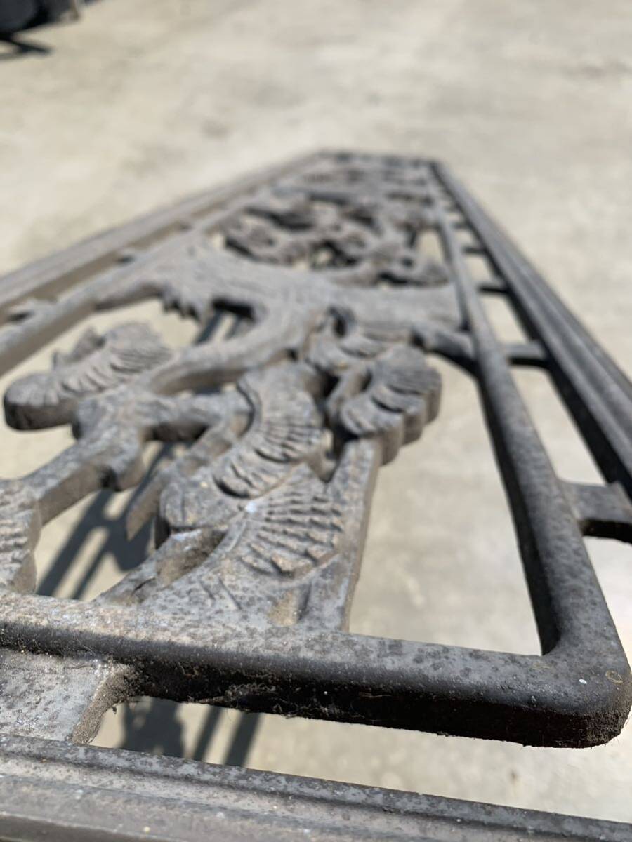 アルミ　鋳造　欄間 アンティーク 彫刻 鋳物　ビンテージ　鉄柵　建具飾り　和物　日本　松竹梅　格子　アイアン　レトロ　昭和　年代物