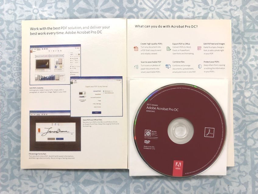 Adobe Acrobat pro DC Windows US版 言語自動判別 日本語対応 永年版　新品