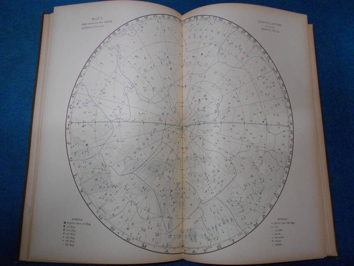 即決1896年『アップトン星図　初版』天体観測、天文暦学書、天文宇宙　洋書、星図、星座早見盤　Astronomy, Star map, Planisphere_画像1