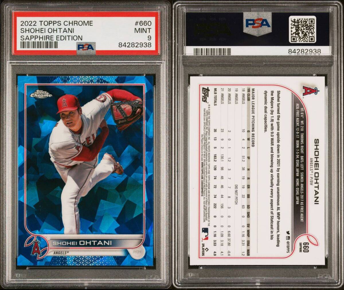 【PSA9鑑定品_美品】大谷翔平2022 Tops Chrome Sapphire_画像1