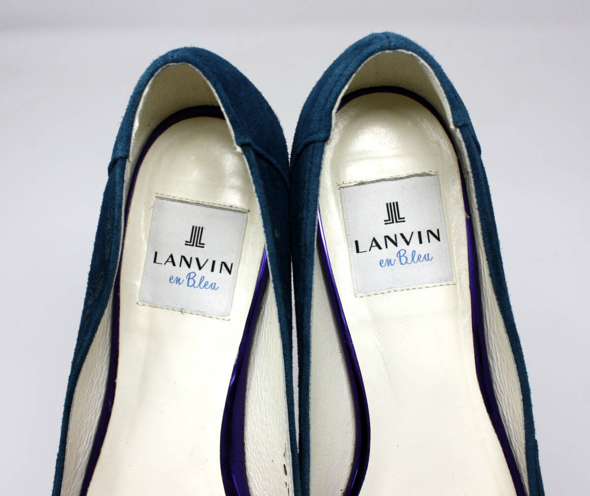 美品 LANVIN en Bleu ランバンオンブルー スエード フラットシューズ パンプス 23.5cm