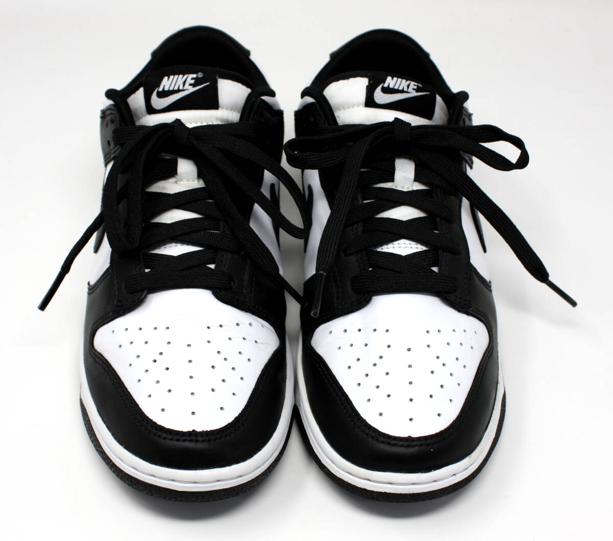 ◆美品 NIKE ナイキ DUNK LOW RETRO PANDA ダンク ロー レトロ レザースニーカー 26cm パンダ 黒 白 DD1391-100_画像3