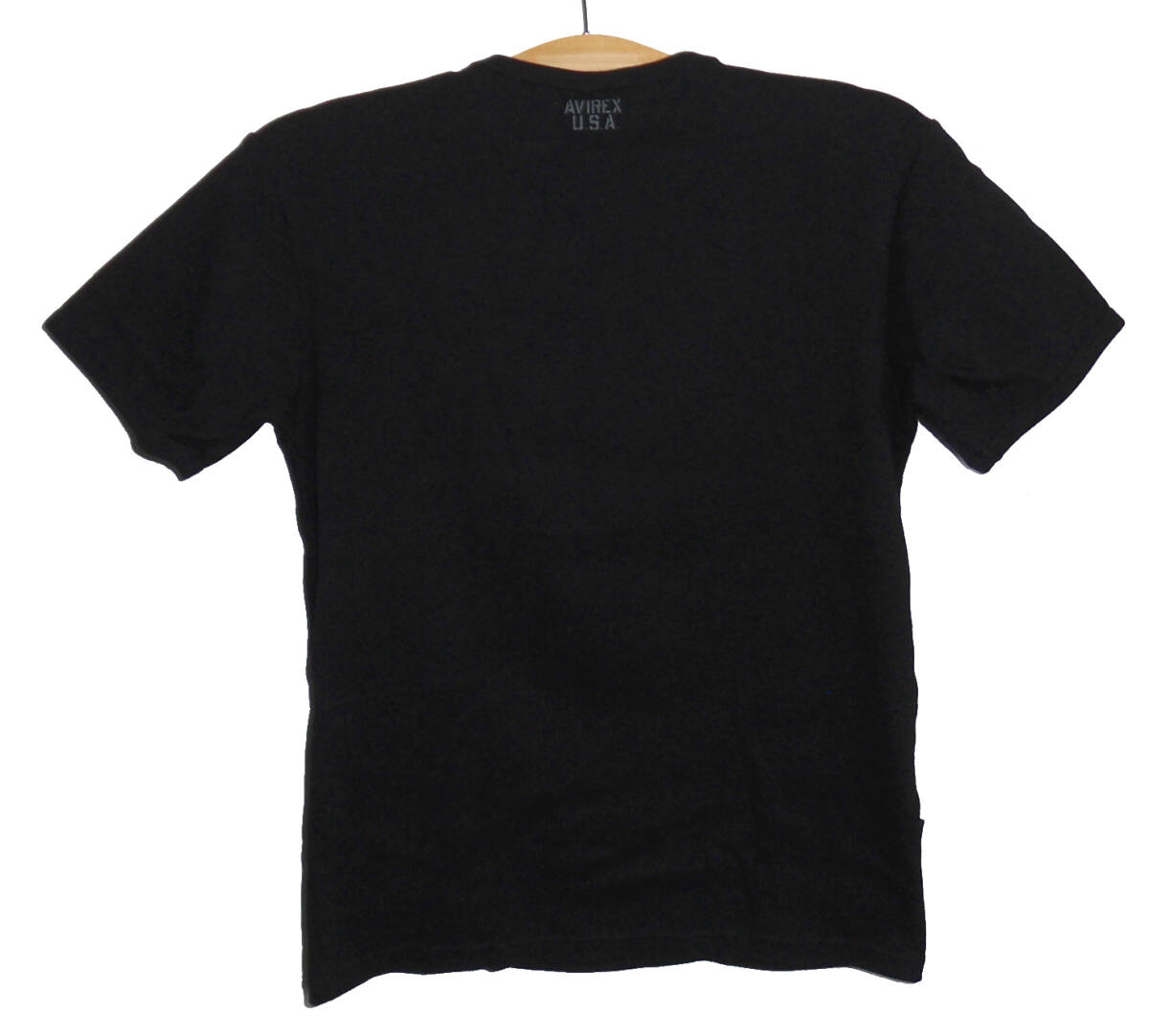 美品 AVIREX アビレックス RIB V-NECK TEE 6143501 デイリー Vネック 半袖リブTシャツ M ブラック_画像3