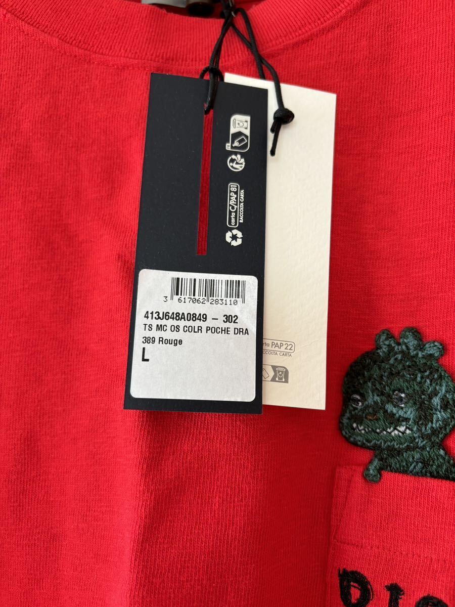 ディオール 大谷工作室 Tシャツ DIOR & OTANI WORKSHOP Relaxed Fit T-Shirt オータニ ワークショップ Lサイズ Red レッドの画像3