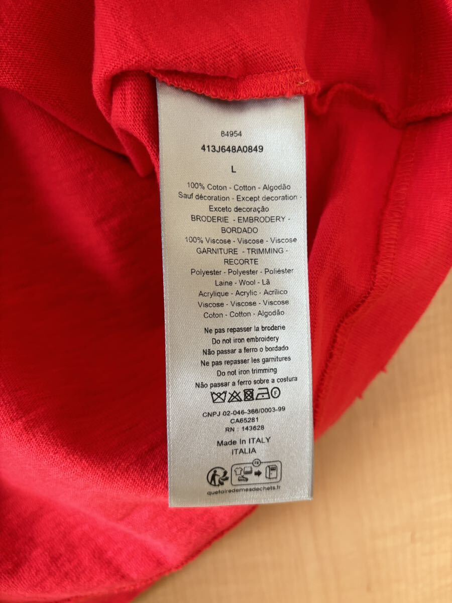 ディオール 大谷工作室 Tシャツ DIOR & OTANI WORKSHOP Relaxed Fit T-Shirt オータニ ワークショップ Lサイズ Red レッドの画像4