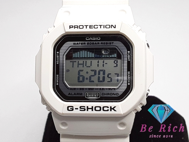 カシオ CASIO G-SHOCK メンズ 腕時計 GLX-5600 白 ホワイト SS 樹脂 ブレス デジタル クォーツ QZ ウォッチ【中古】 ht4377の画像1