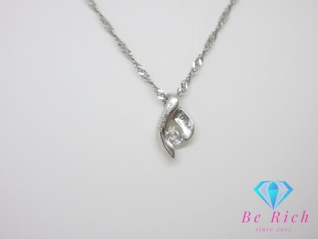 Pt850 Pt900 プラチナ ダイヤモンド 0.20ct 付 デザイン ネックレス ペンダント メレ 宝石 ジュエリー アクセサリー 【中古】 th10211