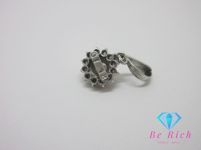 Pt900 プラチナ ダイヤモンド 0.07ct 0.12ct 付 デザイン ネックレス ペンダント トップ ヘッド 一粒 メレ ジュエリー【中古】 th10318