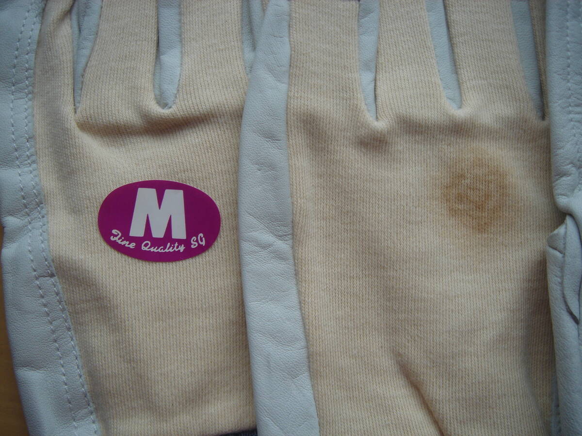 牛革作業手袋Mサイズ未使用品３双セット　長期保管品_画像2