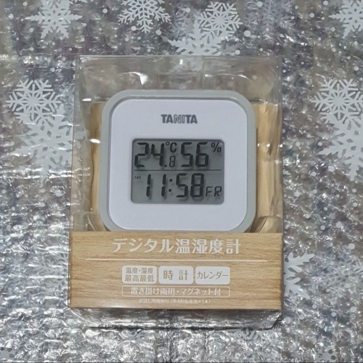 タニタ デジタル温湿度計 （グレー） TT-558GY
