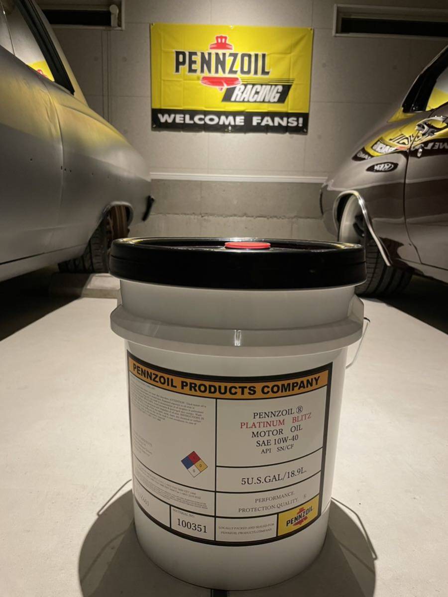 ペンズオイルペンゾイル プラチナブ リッツモーターオイルアメリカ XHVI Pennzoil Platinum Blitz Motor Oil USA 10w-40 18.9L_画像1